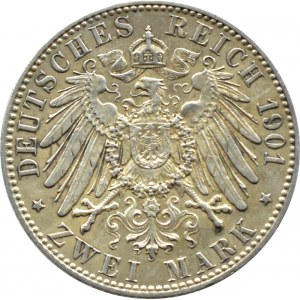 Deutschland, Sachsen-Weimar-Eisenach, Wilhelm Ernst, 2 Mark 1901 A, Berlin, SEHR RAR