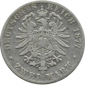 Deutschland, Württemberg, Karl, 2 Mark 1877 F, Stuttgart