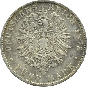 Niemcy, Saksonia, Albert, 5 marek 1875 E, Muldenhütten