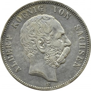 Niemcy, Saksonia, Albert, 5 marek 1876 E, Muldenhütten