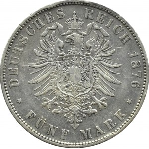 Niemcy, Saksonia, Albert, 5 marek 1876 E, Muldenhütten