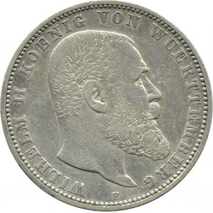 Niemcy, Wirtembergia, Wilhelm II, 5 marek 1895 F, Stuttgart