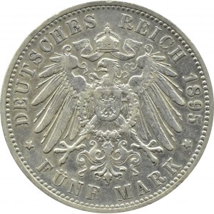 Niemcy, Wirtembergia, Wilhelm II, 5 marek 1895 F, Stuttgart