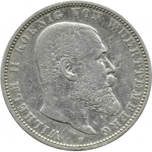 Niemcy, Wirtembergia, Wilhelm II, 5 marek 1898 F, Stuttgart