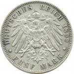 Niemcy, Wirtembergia, Wilhelm II, 5 marek 1899 F, Stuttgart