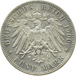 Niemcy, Wirtembergia, Wilhelm II, 5 marek 1900 F, Stuttgart