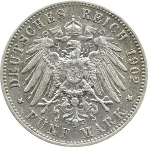 Niemcy, Wirtembergia, Wilhelm II, 5 marek 1902 F, Stuttgart