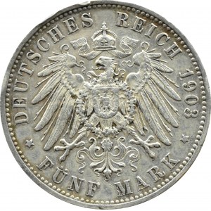 Niemcy, Wirtembergia, Wilhelm II, 5 marek 1903 F, Stuttgart