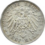 Niemcy, Wirtembergia, Wilhelm II, 5 marek 1903 F, Stuttgart