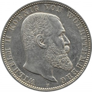 Niemcy, Wirtembergia, Wilhelm II, 5 marek 1913 F, Stuttgart
