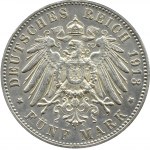 Niemcy, Wirtembergia, Wilhelm II, 5 marek 1913 F, Stuttgart