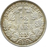 Niemcy, 1/2 marki 1917 A, Berlin