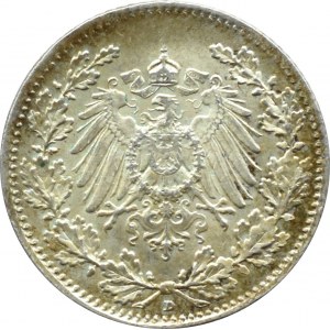 Niemcy, 1/2 marki 1916 D, Monachium
