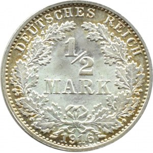 Niemcy, 1/2 marki 1916 A, Berlin
