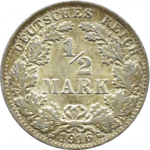 Niemcy, 1/2 marki 1916 A, Berlin