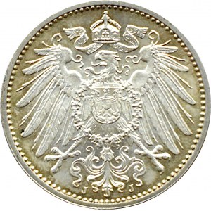Niemcy, 1 marka 1914 J, Hamburg, UNC