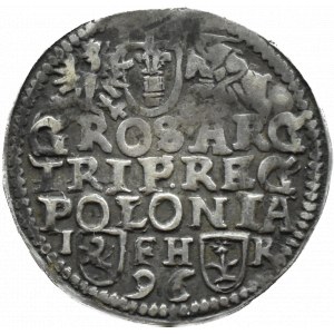 Zygmunt III Waza, trojak 1596, Poznań, RZADKIE