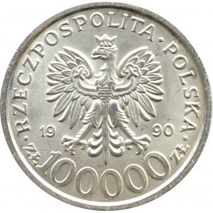 III RP, Solidarność (B), 100000 zlotých 1990, typ B, Varšava
