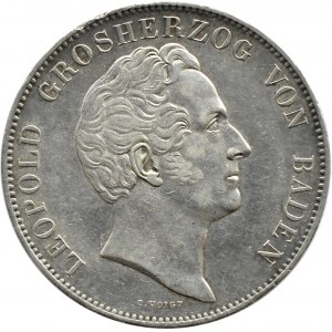 Niemcy, Badenia, Leopold I, dwutalar 1844, Karlsruhe, RZADKI