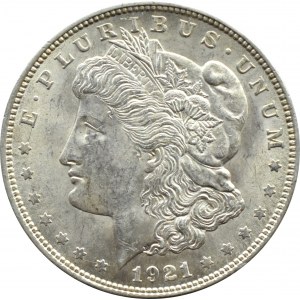 USA, Morgan, dolar 1921, Filadelfia, UNC