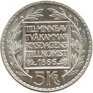 Švédsko, Gustav VI Adolf, 5 korún 1966, Štokholm, UNC