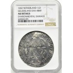 Niderlandy, Geldria, talar lewkowy (Leeuwendaalder) 1652, NGC AU Details