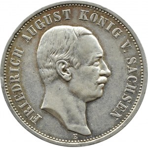 Nemecko, Sasko, Frederick August, 3 známky 1908 E, Muldenhütten