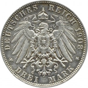 Nemecko, Sasko, Frederick August, 3 známky 1908 E, Muldenhütten