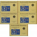 Germany, West Germany, set of sets struck with mirror stamp 1999, mints A/D/F/G/J