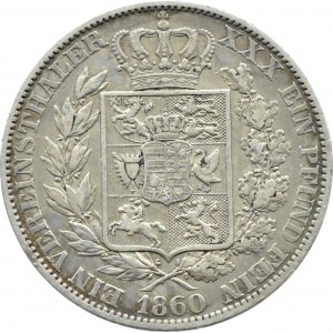 Allemagne, Oldenburg, Nikolaus Friedrich, thaler 1860 B, Hannover