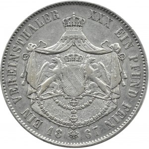Niemcy, Badenia, Friedrich, talar 1867, Karlsruhe