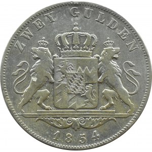 Niemcy, Bawaria, Maksymilian II, 2 guldeny 1854, Monachium