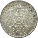 Niemcy, Anhalt, Friedrich i Marie, 3 marki 1914 A, Berlin