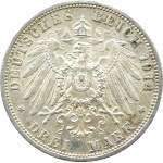 Niemcy, Anhalt, Friedrich i Marie, 3 marki 1914 A, Berlin
