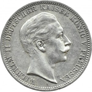Niemcy, Prusy, Wilhelm II, 3 marki 1908 A, Berlin