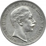 Niemcy, Prusy, Wilhelm II, 3 marki 1908 A, Berlin