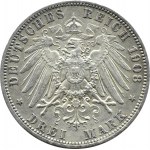 Niemcy, Prusy, Wilhelm II, 3 marki 1908 A, Berlin