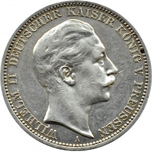 Niemcy, Prusy, Wilhelm II, 3 marki 1910 A, Berlin