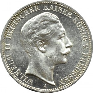 Niemcy, Prusy, Wilhelm II, 3 marki 1911 A, Berlin, PIĘKNE!