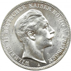 Niemcy, Prusy, Wilhelm II, 3 marki 1912 A, Berlin, PIĘKNE!
