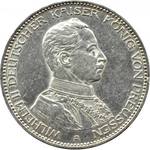 Niemcy, Prusy, Wilhelm II w mundurze, 3 marki 1914 A, Berlin