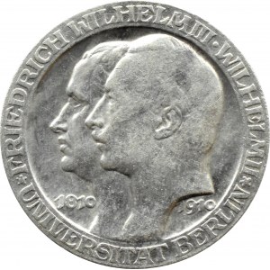 Niemcy, Prusy, Wilhelm II, 3 marki 1910 A, Berlin, 100-lecie Uniwersytetu w Berlinie