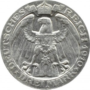 Niemcy, Prusy, Wilhelm II, 3 marki 1910 A, Berlin, 100-lecie Uniwersytetu w Berlinie