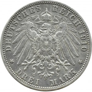 Niemcy, Hesja, Ernest Ludwig, 3 marki 1910 A, Berlin
