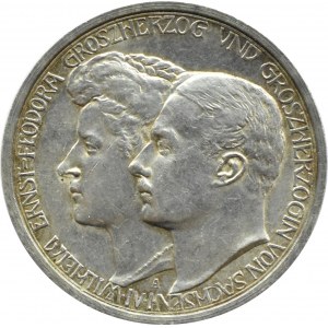 Niemcy, Saksonia-Weimar-Eisenach, Ernst i Fedora 3 marki 1910 A, Berlin