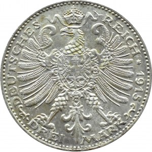 Niemcy, Saksonia-Weimar-Eisenach, 3 marki 1915, Berlin, Piękne!