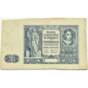 Generalna Gubernia, 50 złotych 1941, bez serii, numeracji i poddruku