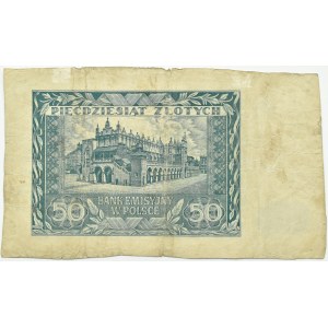 Generalna Gubernia, 50 złotych 1941, bez serii, numeracji i poddruku