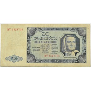 RP, 20 złotych 1948, seria BY, Warszawa