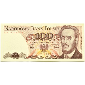PRL, L.Waryński, 100 złotych 1976, seria DY, Warszawa